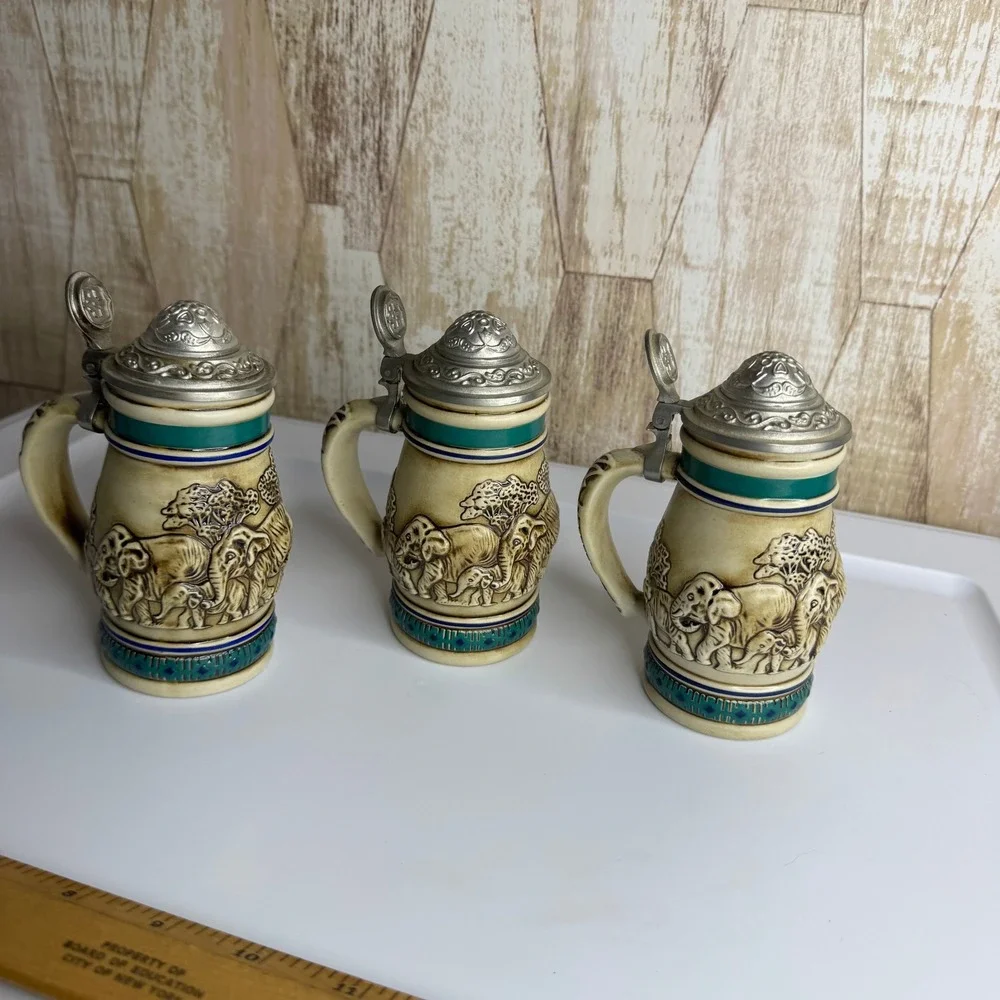 3‎ Avon Collectibles Endangered Species Asian Elephant STEIN